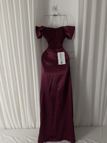 فستان عودي سهره مطرز