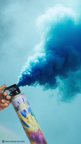 بخاخ بودرة لون ازرق