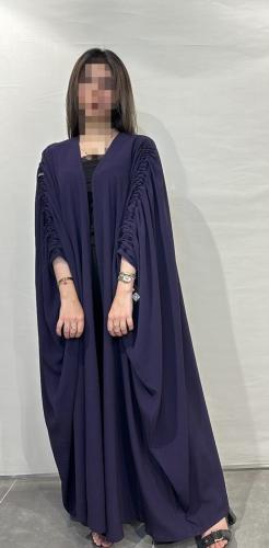 عباية كريب زووم نص بشت بنفسجي