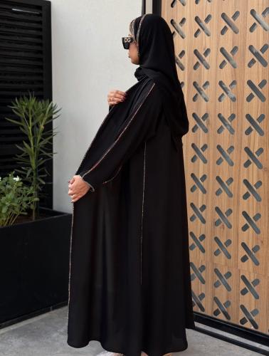 عباية إنترنت كوري لف ببرواز ملون وأطراف مميزة | سد...