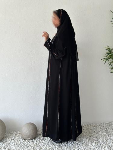 عباية كريب انترنت نص كلوش ببرواز مشجر | سدفة