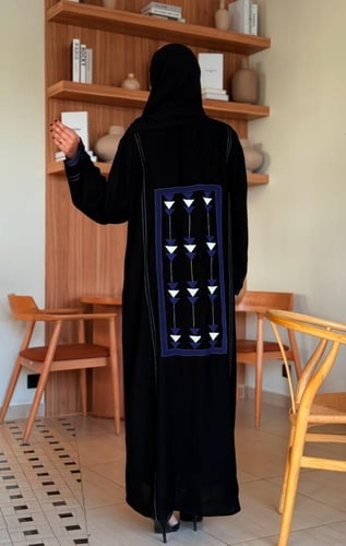 عباية كريب سراميك اندونيسي سواد فاحم