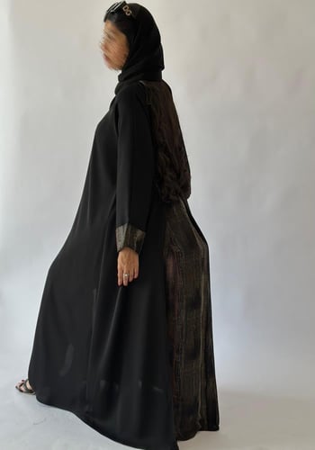 عباية كريب انترنت كوري كسرة من الخلف لينن هندي