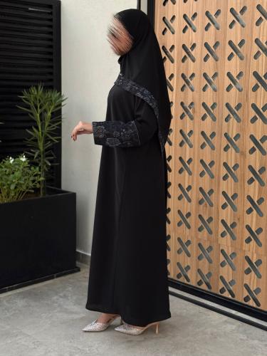 عباية انترنت كوري اكمام جاكار كحلي نص كلوش بكسره خ...