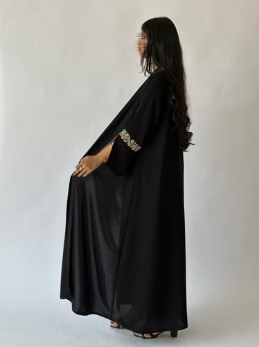 عباية كريب انترنت كوري اكمام تطريز