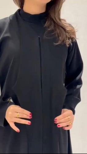عبايه كريب انترنت نص كلوش قصة جاكيت من الخلف