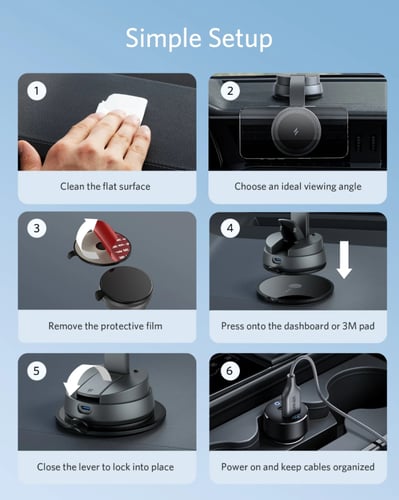 قاعدة شحن لاسلكي للسيارة من انكر