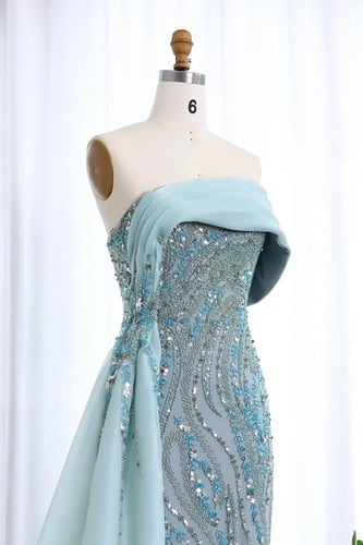 622 - فستان سهره مع شك تركواز