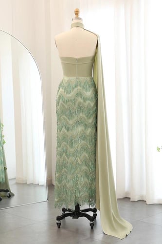 RC162 - فستان خرز هدب - اخضر