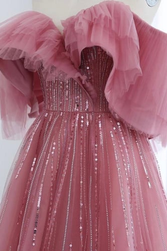 فستان موف شك يدوي