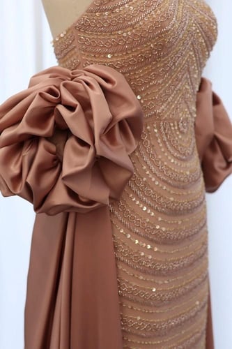 فستان وردي غامق مكون من قطعتين- RC29