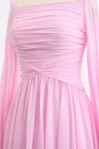 فستان شيفون ناعم وردي 507