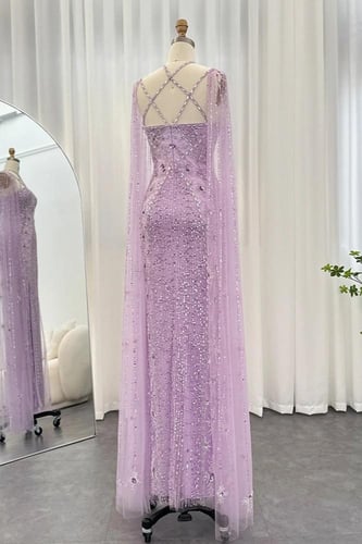 فستان بنفسجي برقبة متقاطعة - RC18