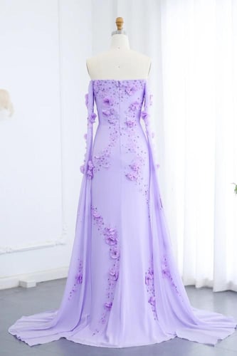 RC505 - فستان سهره اوف شولدر بنفسجي