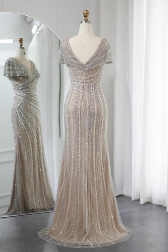 RC91 - فستان كريستال كم قصير