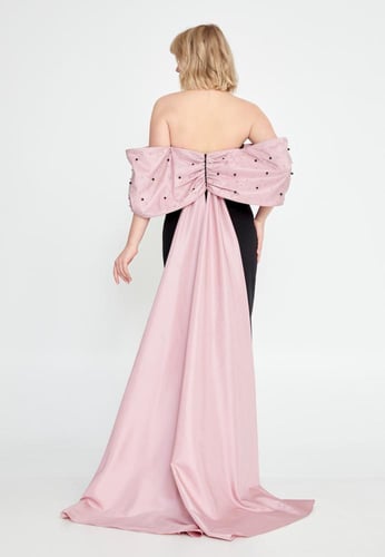 فستان كولكشن 2025 - اسود ووردي