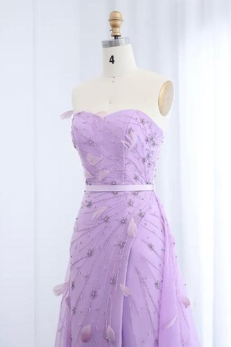 فستان بنفسجي مع تنورة