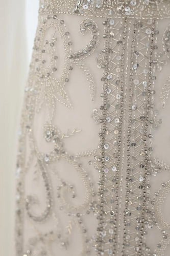 قفطان أبيض برقبة مربعة - RC27