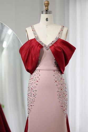 فستان خمري وردي RC122