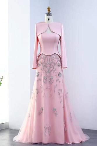 RC30 - فستان قطعتين وردي فاتح