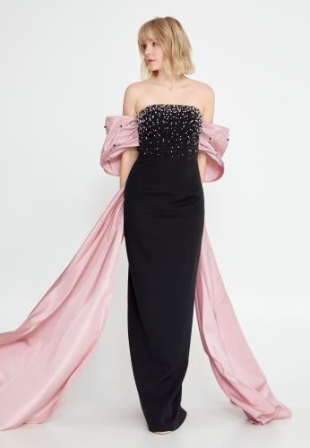 فستان كولكشن 2025 - اسود ووردي