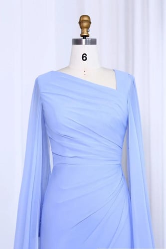 فستان شيفون ناعم ازرق