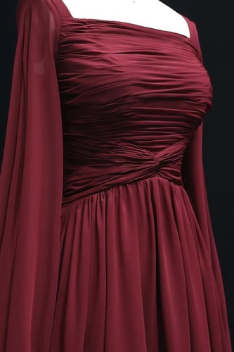 فستان شيفون ناعم ماروني 507