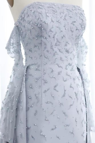 فستان رمادي مع تنورة RC118