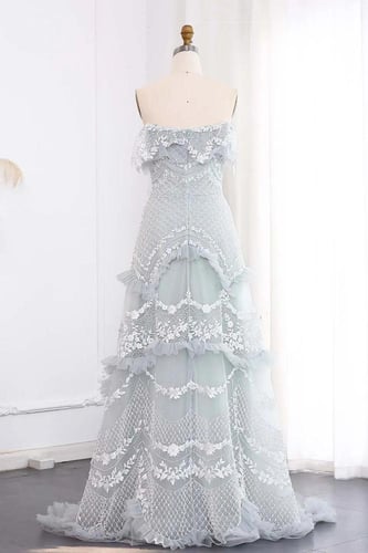 627 - فستان اوف شولدر - رمادي