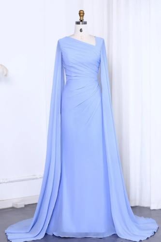 فستان شيفون ناعم ازرق