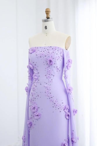 RC505 - فستان سهره اوف شولدر بنفسجي
