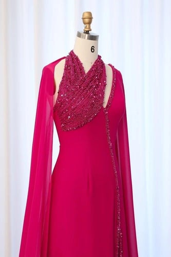 RC08 فستان شيفون فوشي