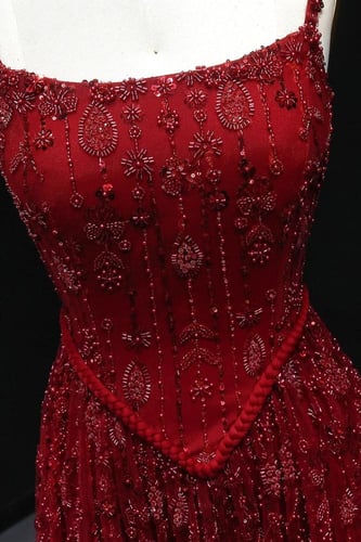 RC507 - فستان سهره كورسيه شك احمر