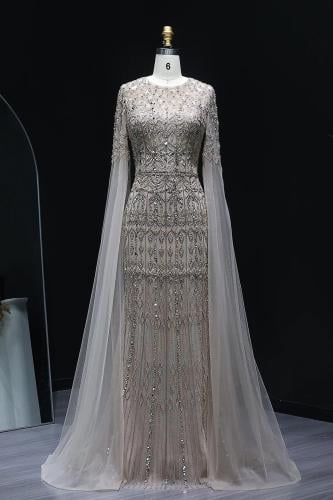 فستان شك مع اكمام كيب بيج 603