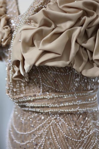 RC113 فستان اخضر اوف شولدر