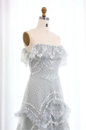 627 - فستان اوف شولدر - رمادي