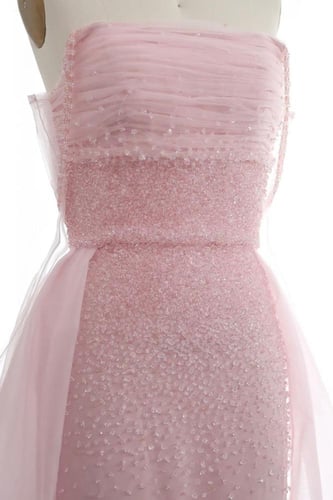 RC123 فستان شك وردي مع غفازات