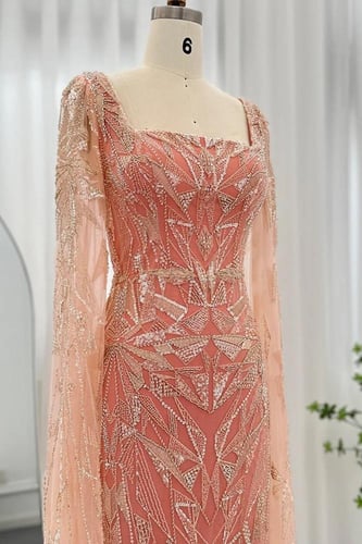 RC300 فستان بطيخي شك يدوي - اكمام كاب