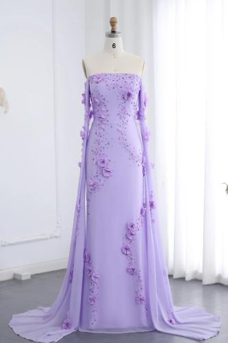 RC505 - فستان سهره اوف شولدر بنفسجي