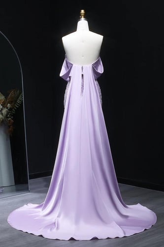 617 - فستان سهره بنفسجي مع شك