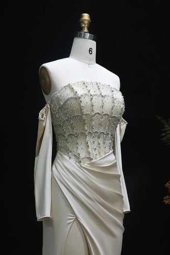 فستان سهره كورسيه سكري 602