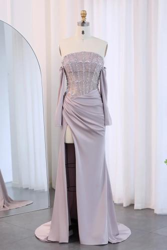 فستان سهره كورسيه رمادي 602