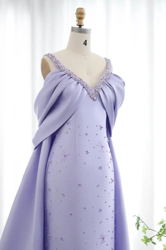 RC126 - فستان شك بنفسجي طبقتين