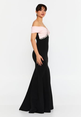 فستان كولكشن 2025 - اسود و وردي