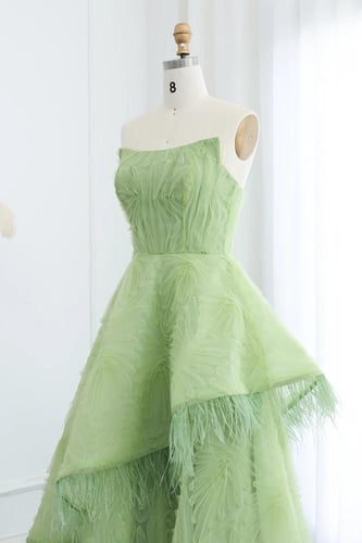 RC235 - فستان سهره اخضر ليموني