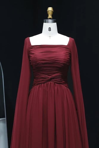 فستان شيفون ناعم ماروني 507