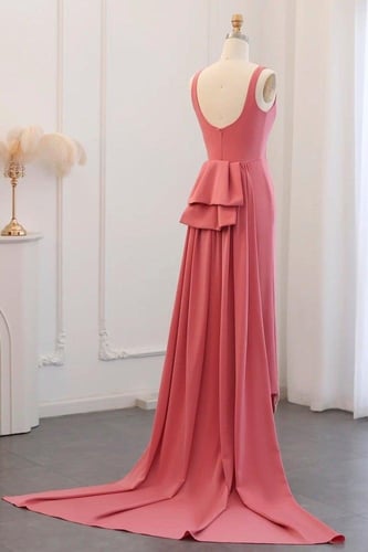 RC34 - فستان ستان شك على شكل فراشة بطيخي