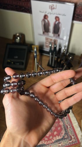 سبحة بكلايت رمادي شفاف