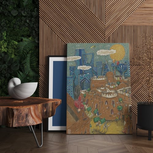 يوم التأسيس مطبوعة على كانفاس