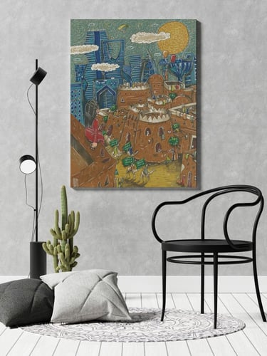 يوم التأسيس مطبوعة على كانفاس